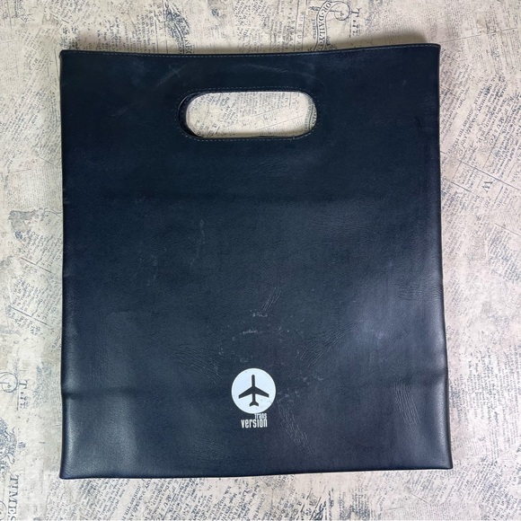 TRANSVERSION vintage faux leather tote bag jet setter travel 70s - Picture 3 of 9